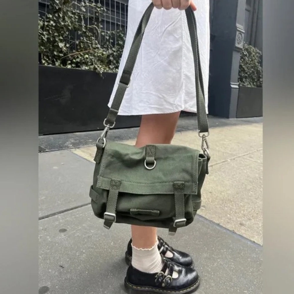 John Galt/Brandy Melville Green Messenger Buckle Bag